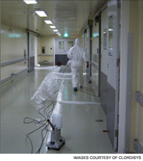 Laboratory being prepared for gas decontamination.